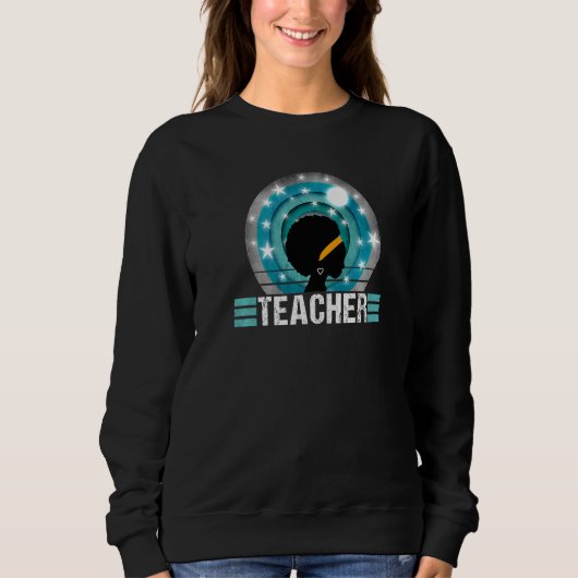 Starker afrikanischer Lehrer Schwarzer Geschichtsm Sweatshirt (Vorderseite)