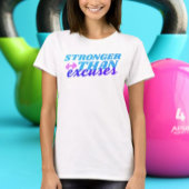 Stärker als Ausreden: Pink Dumbell Typografie T-Shirt