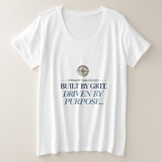 Stärker als Ausreden Plus-Größe-T - Shirt (Design vorne)