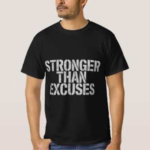 Stärker als Ausreden Turnhalle-Shirt Workout-Mot T-Shirt