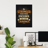 Stärker als Ausreden und Gelüste, Lustiger Workout Poster (Heimbüro)