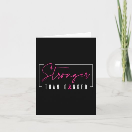 Stärker als Brustkrebs-Krieger rosa Band Karte (Vorderseite)