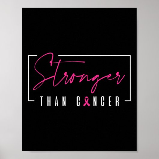 Stärker als Brustkrebs-Krieger rosa Band Poster (Vorne)