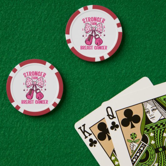 Stärker als Brustkrebs Pokerchips (Pokertisch (doppelt))