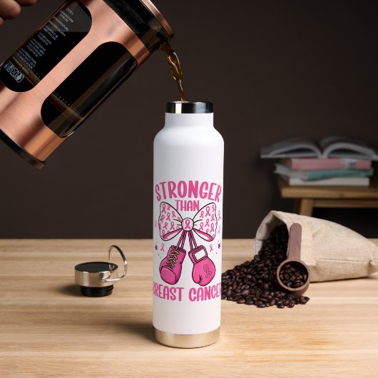 Stärker als Brustkrebs Trinkflasche (Kaffee (gedreht))