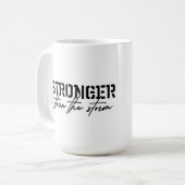 Stärker als der Sturm, Glaube inspiriert  Kaffeetasse (Vorderseite Links)