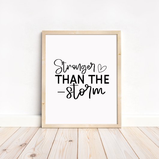 Stärker als der Sturm - Minimalistische Motivation Poster