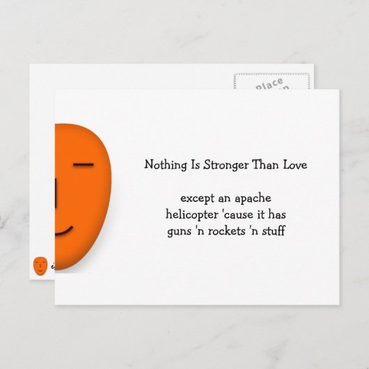 Stärker als die Liebe - Ein Lächeln senden - Funny Postkarte (Vorne/Hinten)