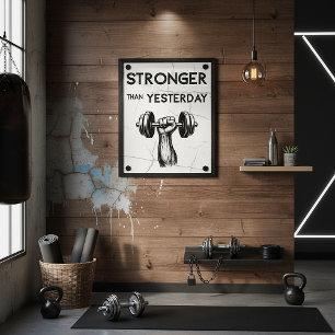 Stärker als gestern Gym Motivations-Vintage Poster