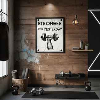 Stärker als gestern Gym Motivations-Vintage Poster