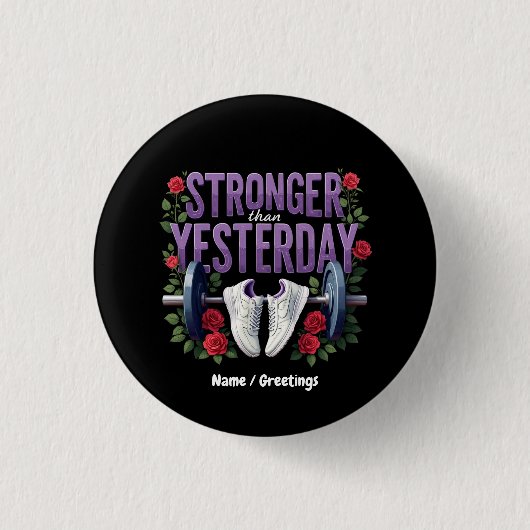 Stärker als Gestern – Motivation, Fitness Button (Vorderseite)