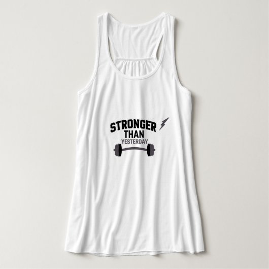 Stärker als gestern Motivierend Fitness Gym Tank Top (Design Vorderseite)