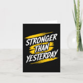 Stärker als gestern Motivierend Gym Zitat funktion Karte (Vorderseite)