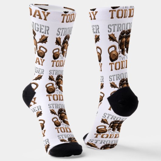 Stärker als Heute | Übertriff dein Bestes Selbst Socken (Gewinkelt)