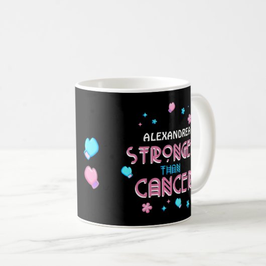 Stärker als Krebs | Cancer Survivor Custom Co Kaffeetasse (VorderseiteRechts)