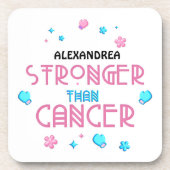 Stärker als Krebs | Krebsüberleben Custom Getränkeuntersetzer (Vorderseite)
