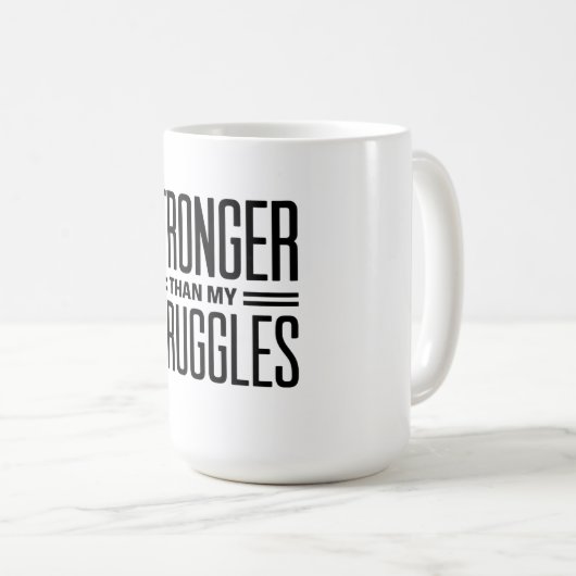 Stärker als meine Kämpfe Kaffeetasse (VorderseiteRechts)