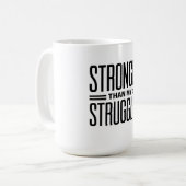 Stärker als meine Kämpfe Kaffeetasse (Vorderseite Links)