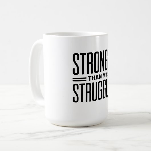 Stärker als meine Kämpfe Kaffeetasse (Vorderseite Links)