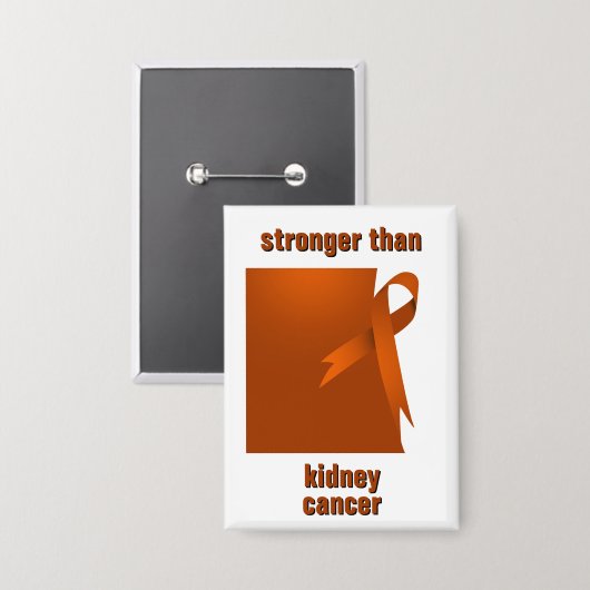 Stärker als Nierenkrebs Button (Vorderseite/Rückseite)