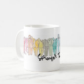 Stärker als überhaupt Regenbogenpantsuit-Tasse Kaffeetasse (Vorderseite Links)