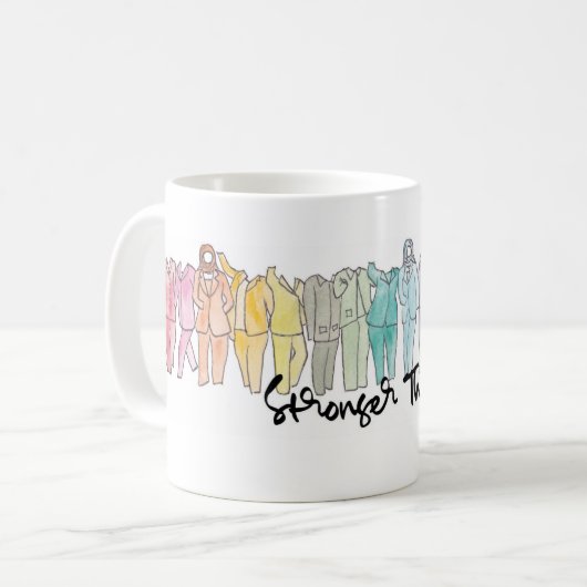 Stärker als überhaupt Regenbogenpantsuit-Tasse Kaffeetasse (Vorderseite Links)