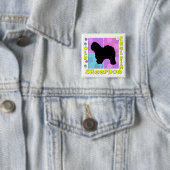 Starker alter englischer Schäferhund Button (Beispiel)