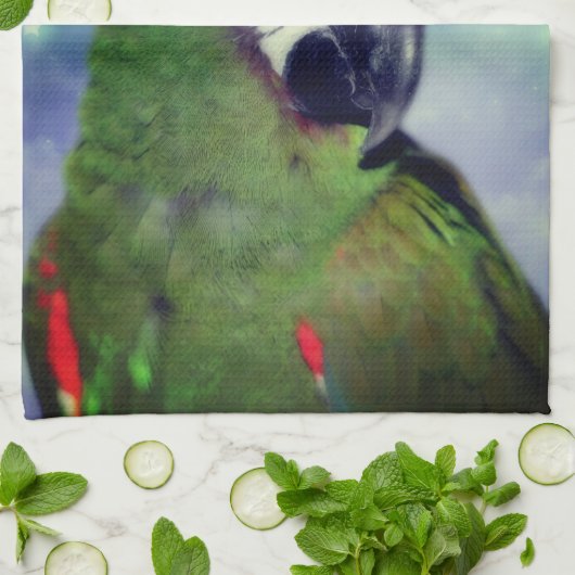 Starker Ara Paprot Nah  Geschirrtuch (Gefaltet)