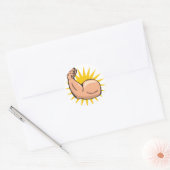 Starker Arm Flex Runder Aufkleber (Umschlag)