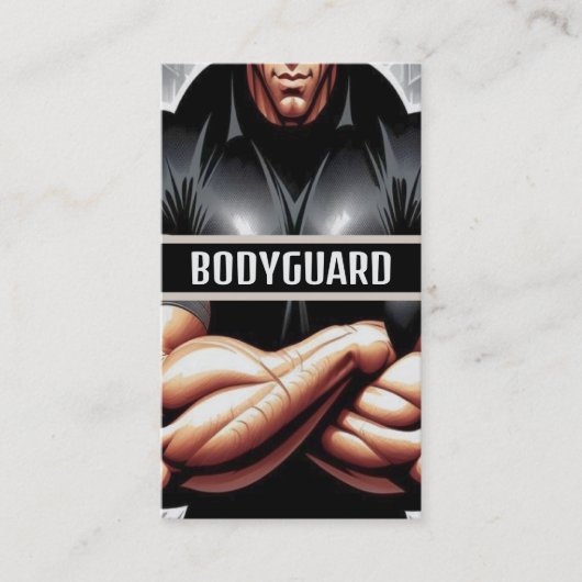 starker Bodyguard mit großen Muskeln Visitenkarte (Vorderseite)