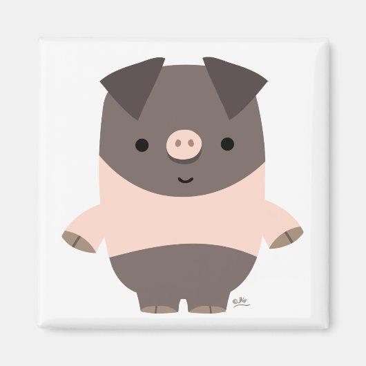 Starker Cartoon Pig-Magnet Magnet (Vorne)