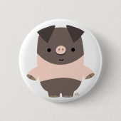 Starker Cartoon-Schweinetaste Abzeichen Button (Vorderseite)