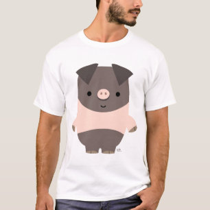 Starker Cartoon-Schweingewohnheit T - Shirt