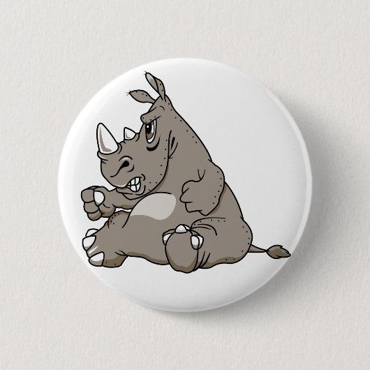 Starker CartoonRhino Button (Vorderseite)