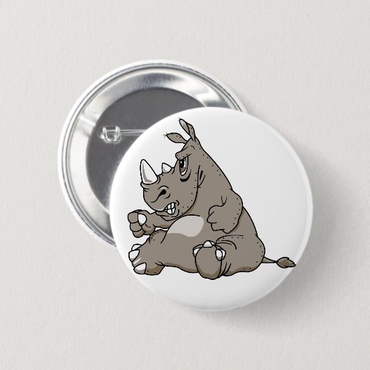 Starker CartoonRhino Button (Vorne & Hinten)