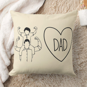 Starker Dad Schulterritt Herz Umriss Kissen
