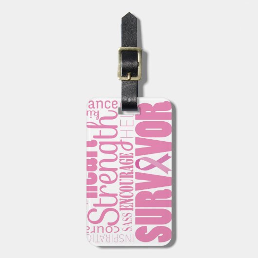Starker Descriptives Krebs-Überlebender Gepäckanhänger (Vorderseite vertikal)