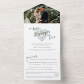 Starker Diamant verspätete Hochzeitsfeier UAWG All In One Einladung (Innen Boden)