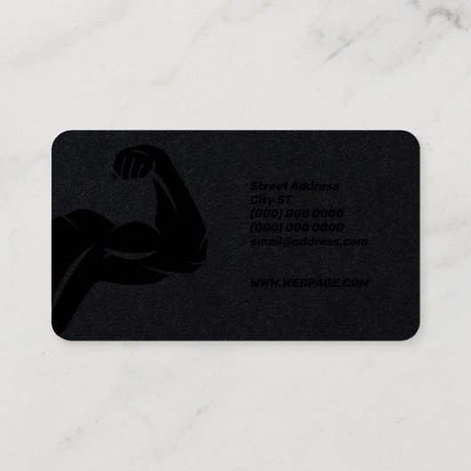 Starker, dunkler Trainer Visitenkarte (Rückseite)