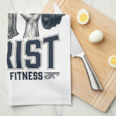 Stärker durch Christus Christliches Fitnessstudio Geschirrtuch (Viertel Falte)