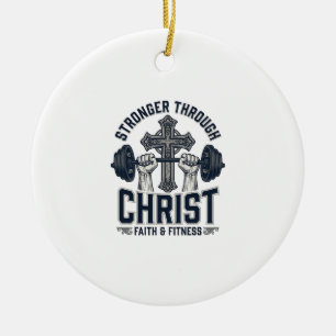 Stärker durch Christus Christliches Fitnessstudio Keramik Ornament