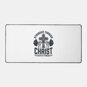 Stärker durch Christus Christliches Fitnessstudio Schreibtischunterlage
