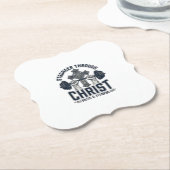 Stärker durch Christus Christliches Fitnessstudio Untersetzer (angewinkelt)