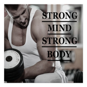 Starker Geist, starker Körper Motivationsposter Poster