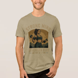 Starker Geist Stärkerer Körper Gym Motivation Desi Tri-Blend Shirt