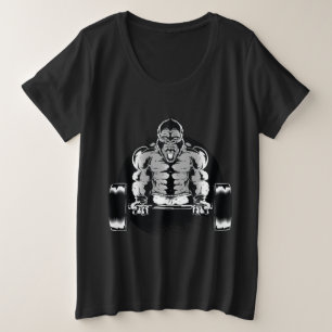 Starker Gorilla pumpt Muskeln Große Größe T-Shirt