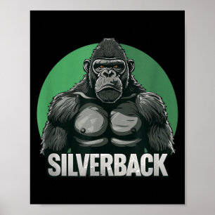Starker Gorilla Silberrücken für Affenliebhaber Poster