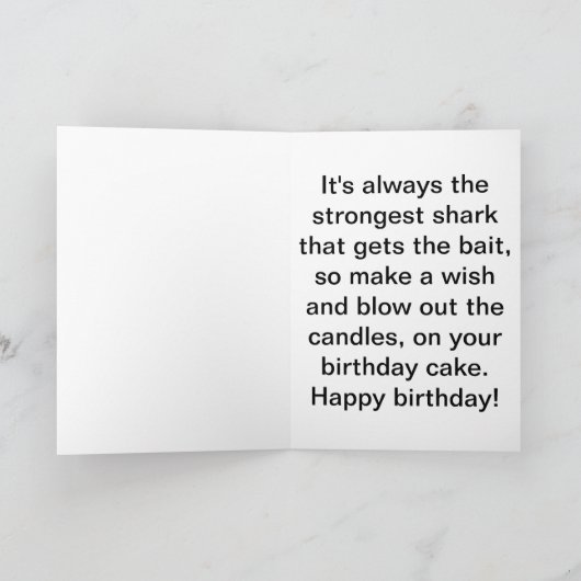 Starker Haifischgeburtstag Karte (Innenseite)