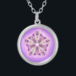*~* Starker Heiler Glowing Magenta Star Mandala Versilberte Kette<br><div class="desc">*Diese süße kleine runde silberne Halskette mit einer zarten Hand gezogenen leuchtenden Sternmandala in der Mitte sitzend auf einer starken Magenta und pinky lila Farbton könnte die Aufmerksamkeit Ihres höheren Selbst erfassen :) Der Star Mandala ist sehr komplex und faszinierend, die Meditation inspirieren.* Neben der Schönheit dieses meditativen Star mandala...</div>