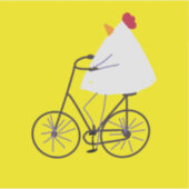 Starker Hühnerbiker Aufkleber (Vorderseite)